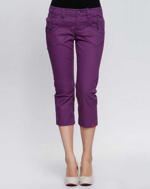 埃斯普利特Esprit-女装专场女款紫色时尚七分裤