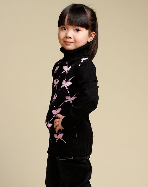 可米熊<em>女童黑色</em>蝴蝶图案长袖<em>毛衣</em>_唯品会名牌