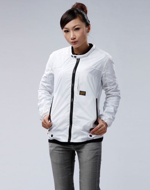 女装库存专场<em>G-star 女款</em>漂白色立领长袖外套_