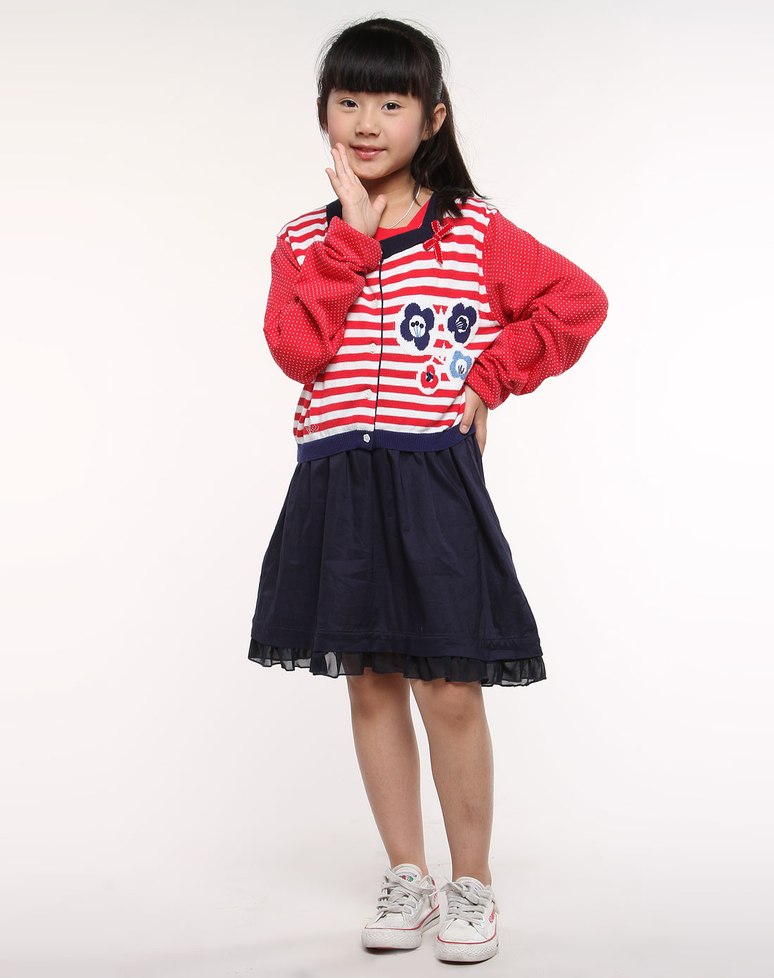 艾乐ELLE男女童<em>女童</em>红色针织<em>休闲服装</em>ES078