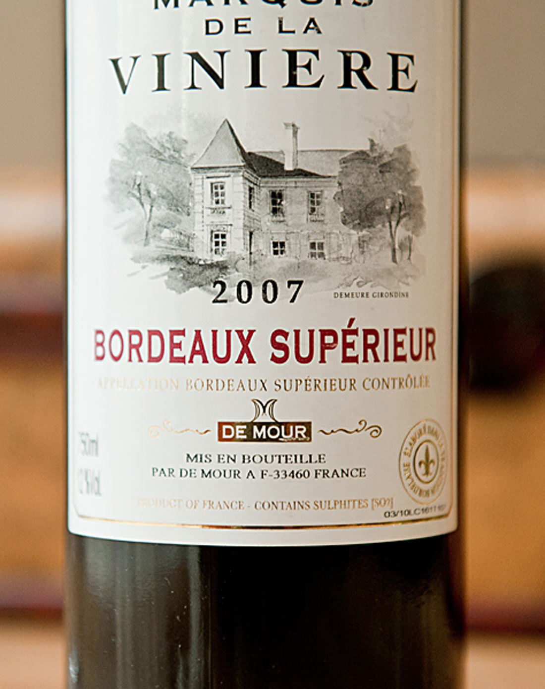 法国红酒专场法国侯爵古堡干红葡萄酒 marquis de la viniere