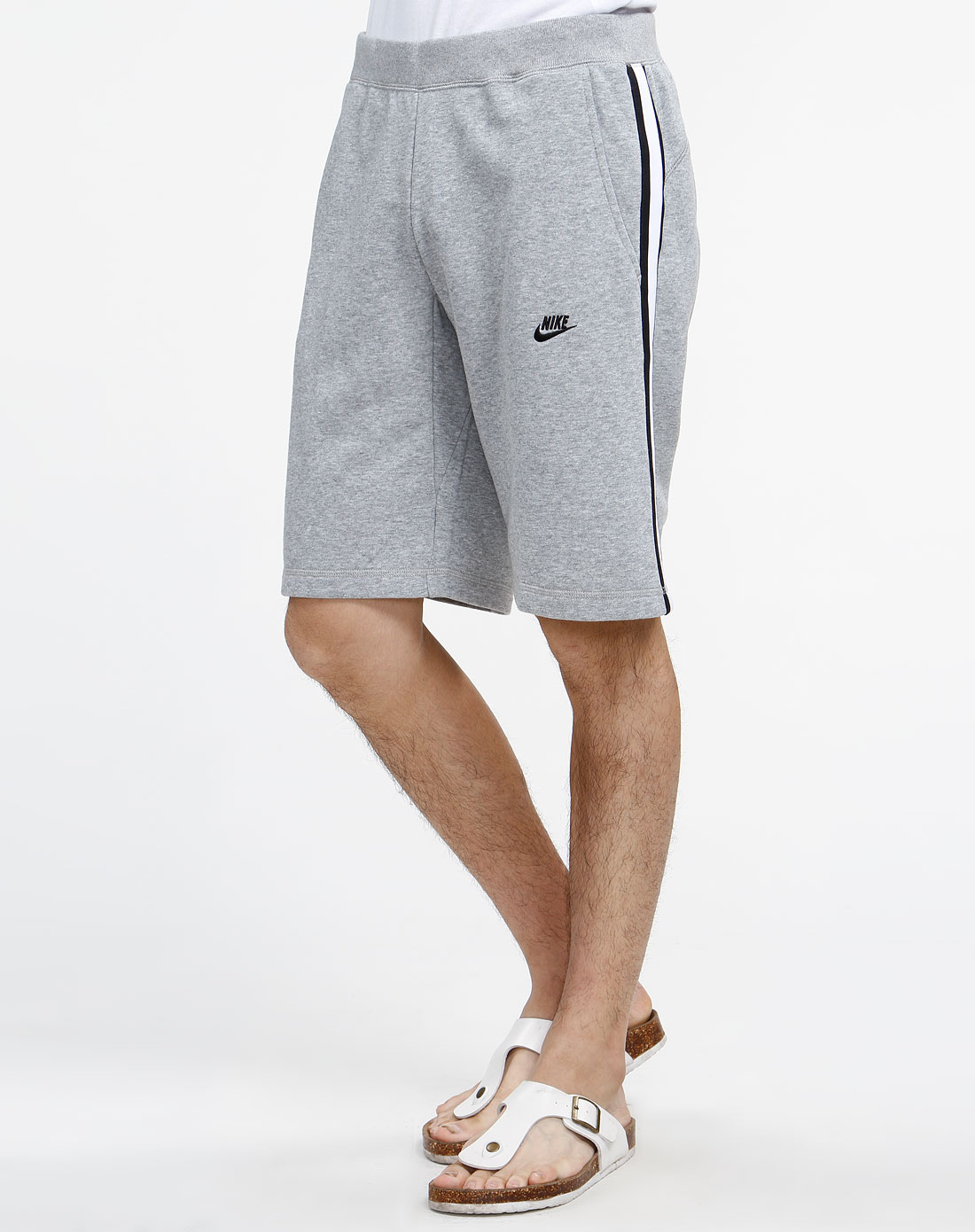 <em>耐克Nike</em>灰色运动针织<em>短裤</em>375251-063_唯品会