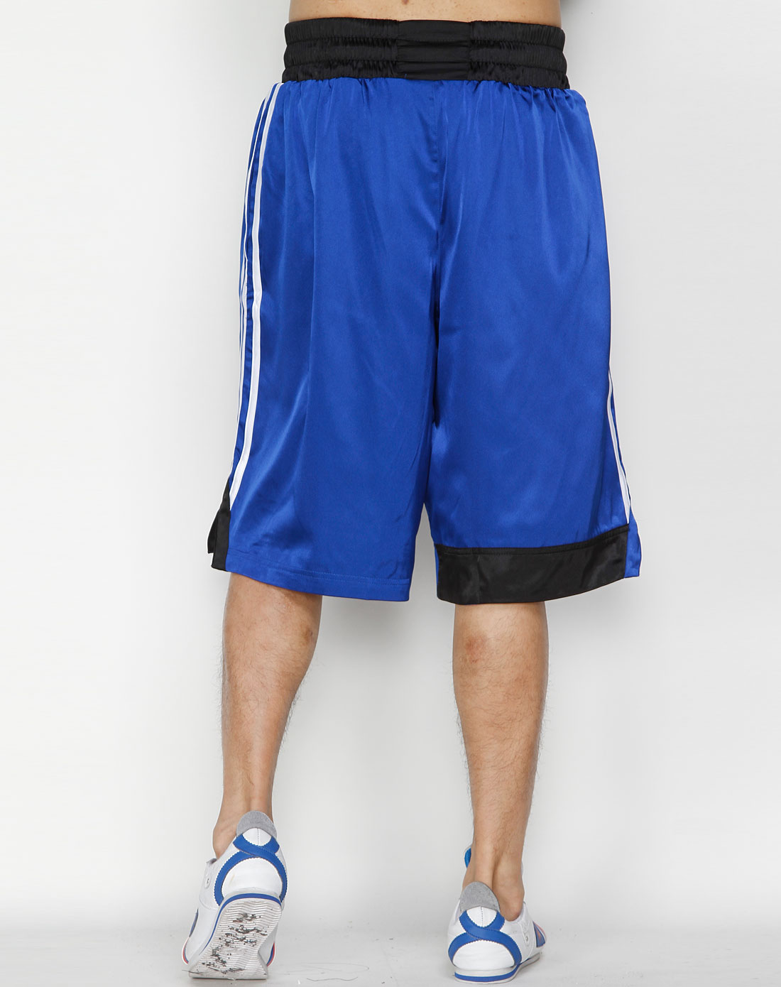 阿迪达斯adidasSP 男款 宝蓝\/白色运动篮球短