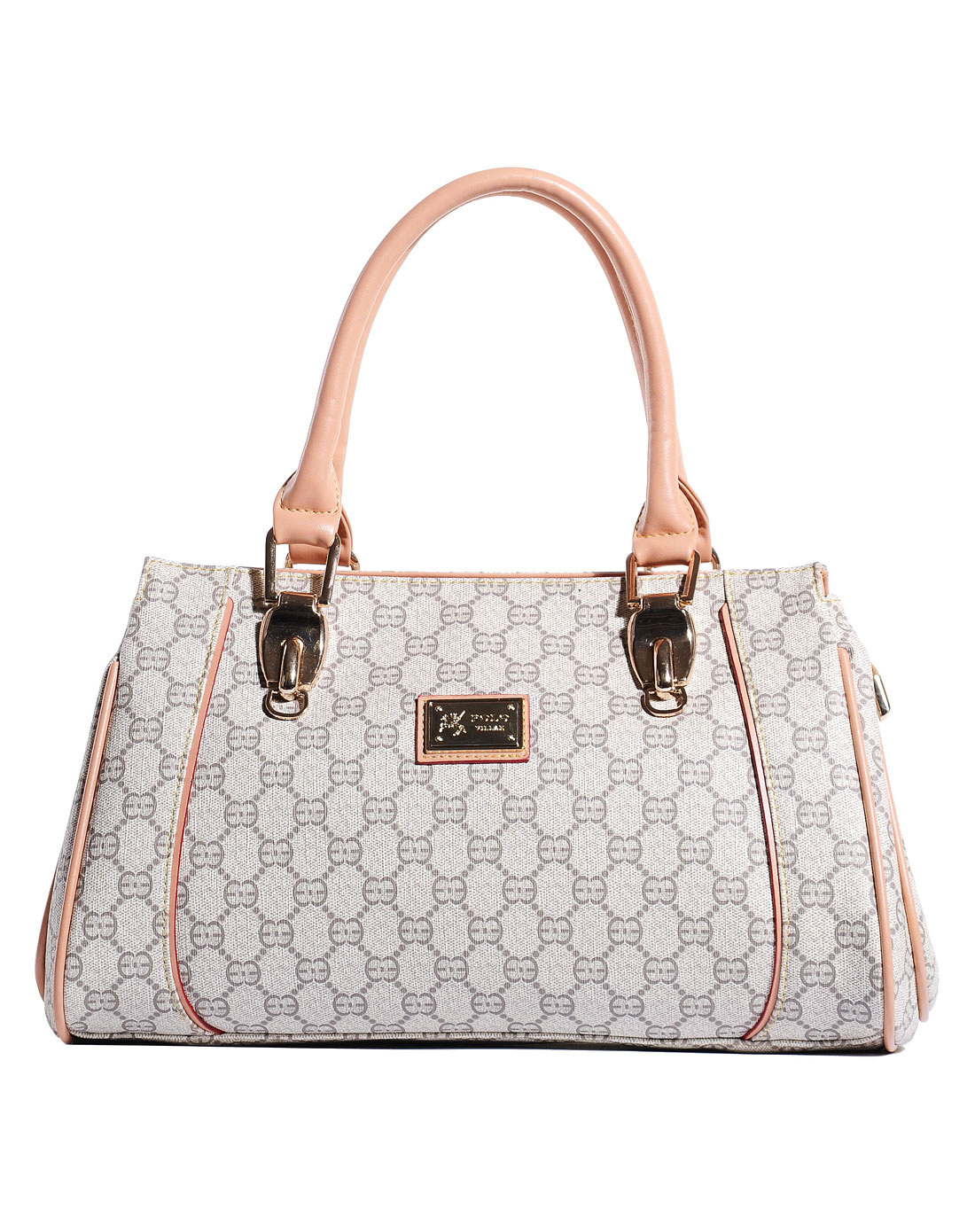 保罗威特polo+villae米白色印花手拎女包