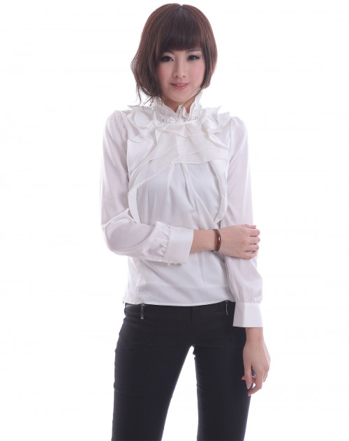 <em>三彩女装</em>本白色长袖<em>衬衫</em>_唯品会名牌时尚折扣