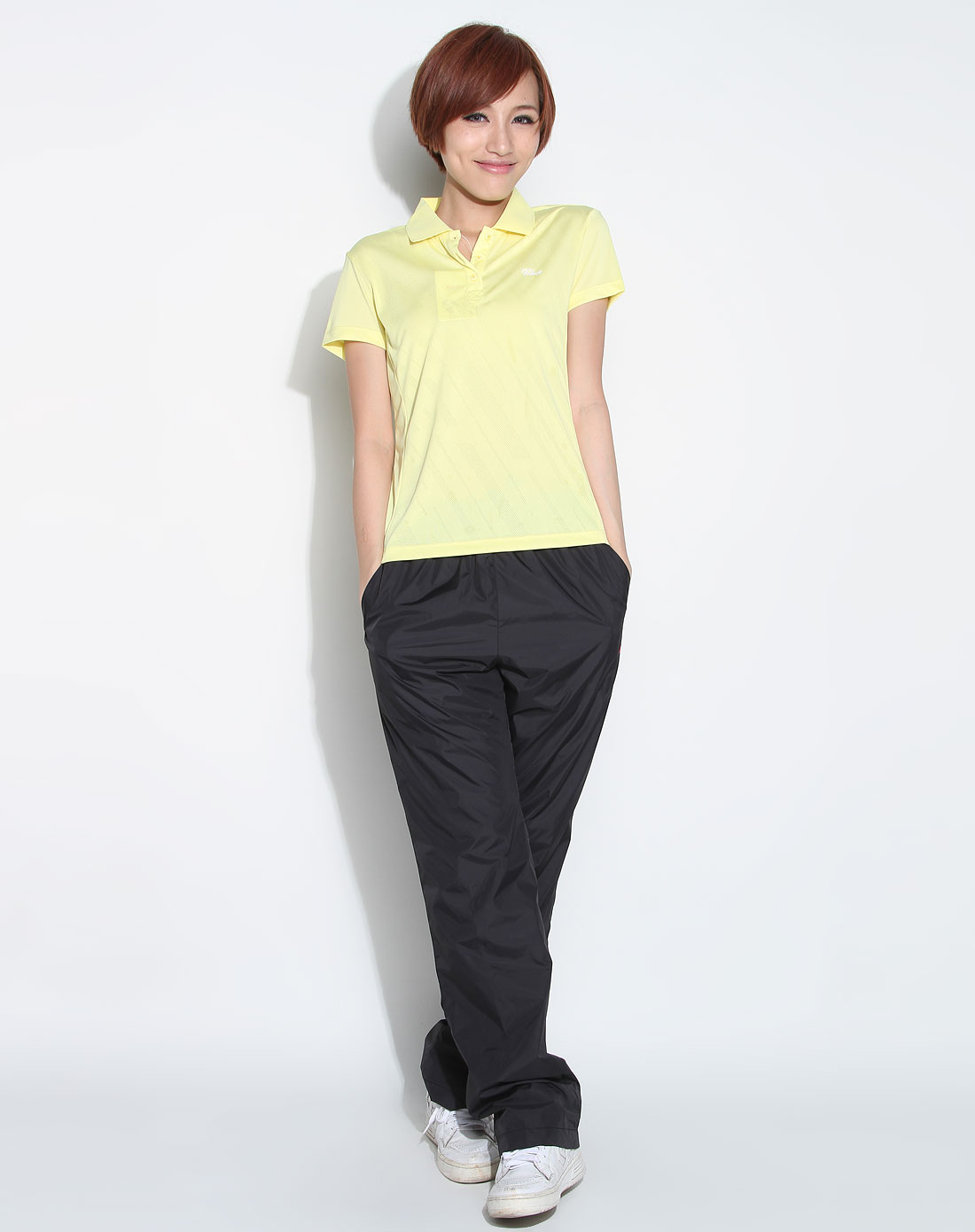 <em>CBA女款</em>浅黄色翻领短袖T恤6201228-070_唯