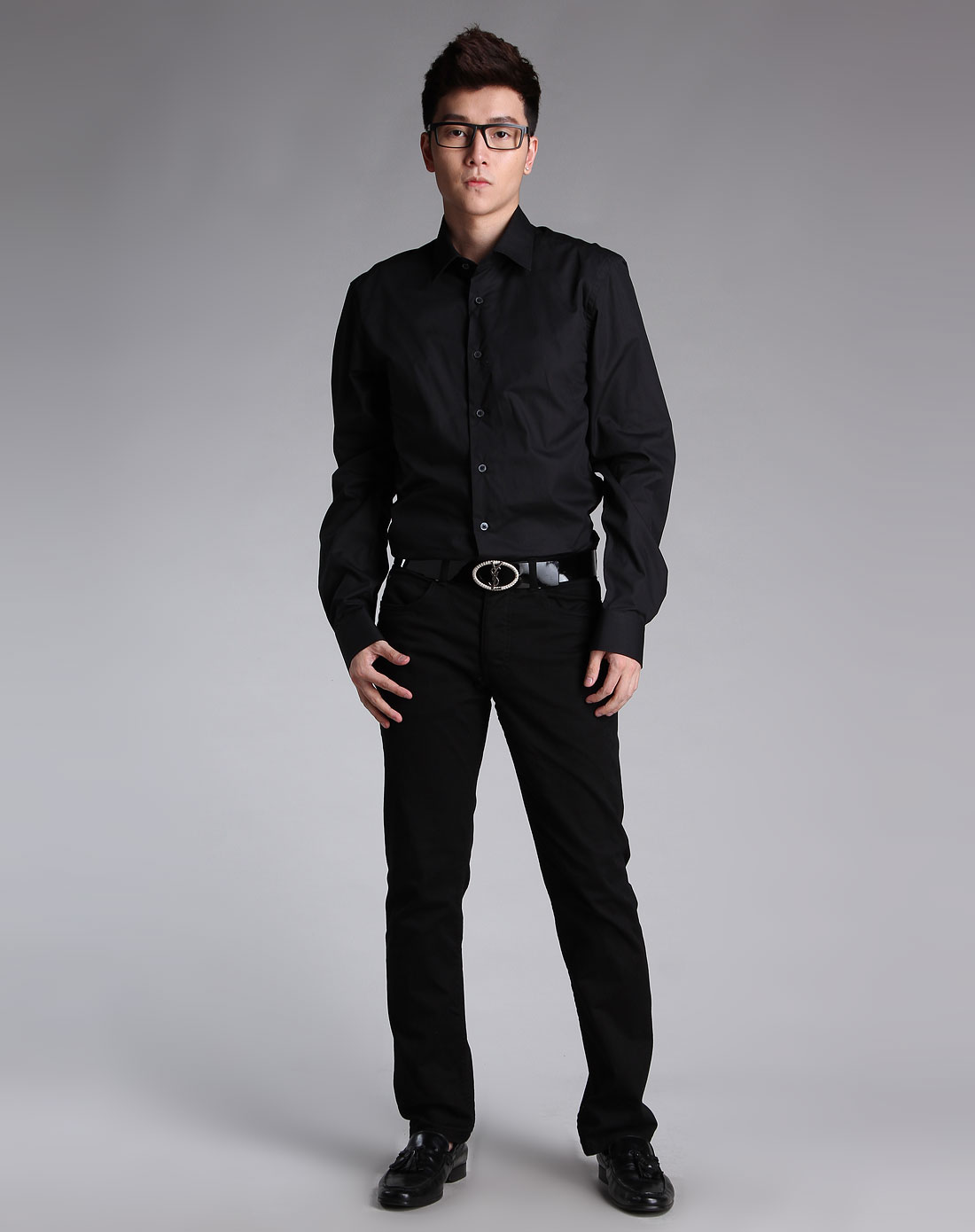 意大利秋冬男装专场calvin klein collection 男款黑色帅气商务长袖