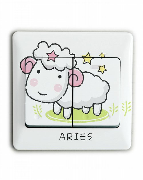 彩色透明开关贴膜星座12片套装