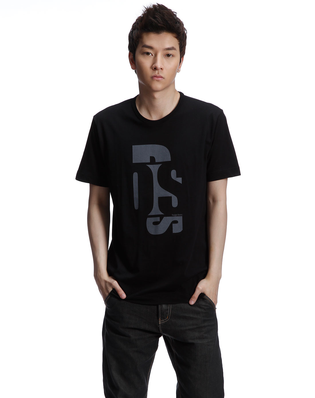 男装t恤boss专柜正品 珠地丝光棉t恤男短袖衬衫