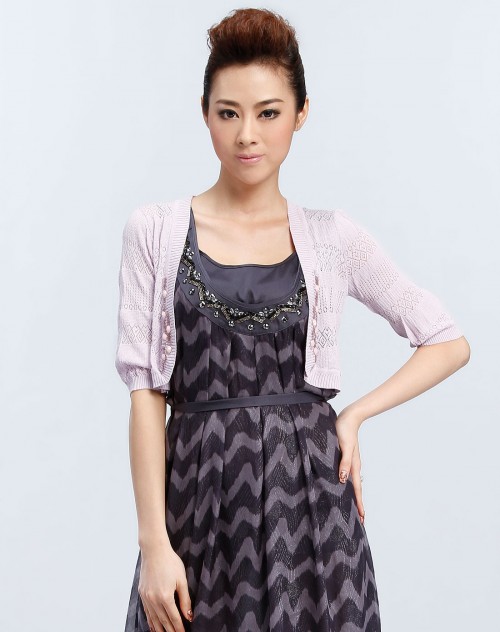 emely粉<em>紫色针织长袖披肩</em>式<em>外套</em>_唯品会名牌
