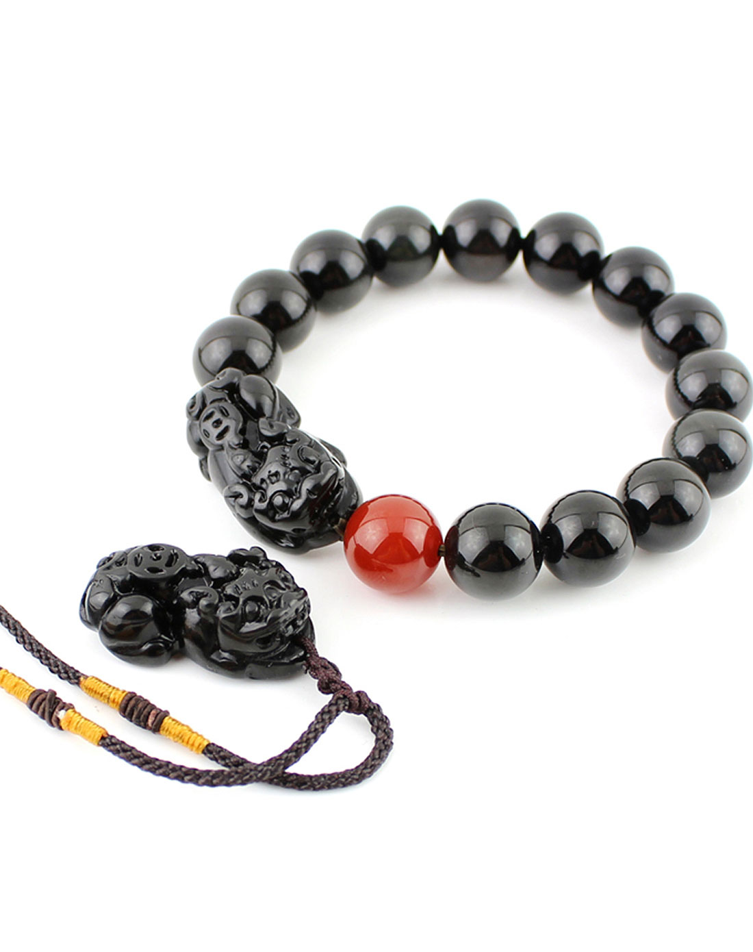 一生一石O-STONE男款黑色3A级天然黑曜石貔