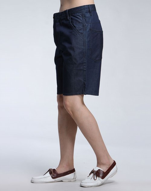 马克华菲<em>深蓝色中腰牛仔短裤</em>_唯品会名牌时尚