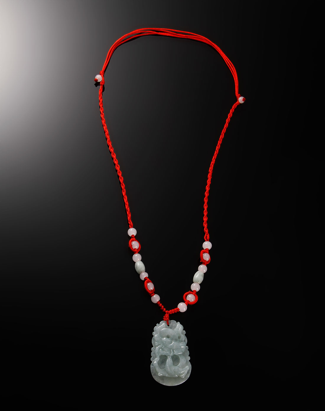 博祥中性浅绿色十二生肖之翡翠龙行天下项链(