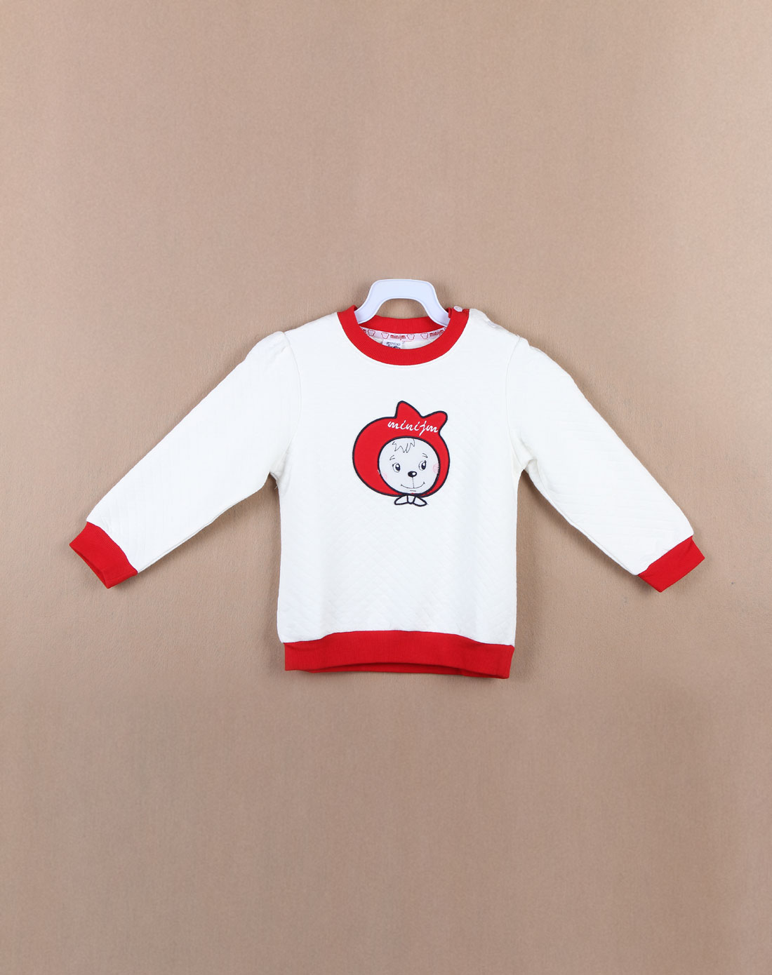 杰米小熊jmsmallbear婴<em>女童白色</em>时尚长袖<em>上衣</em>