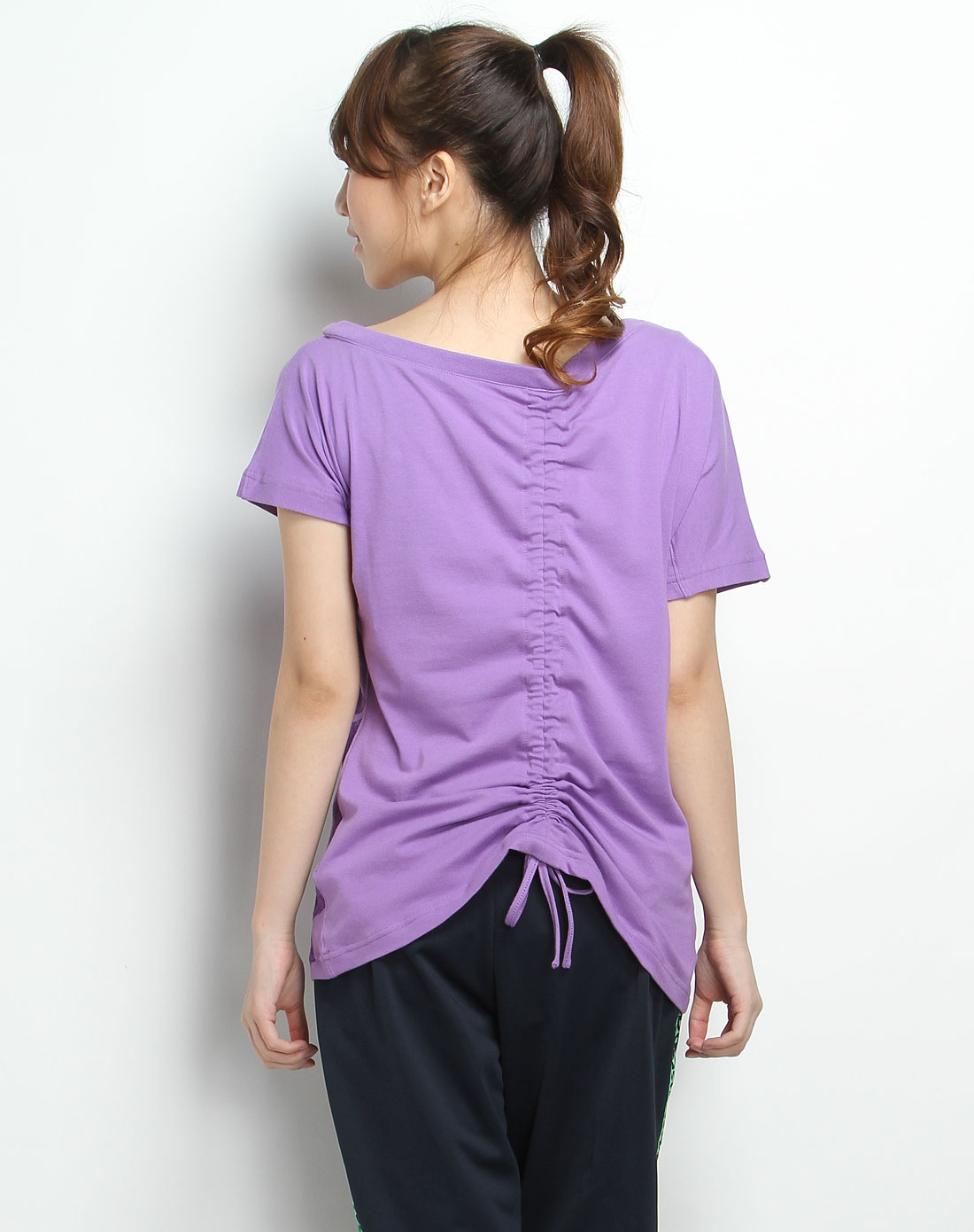 女款紫色时尚短袖针织t恤