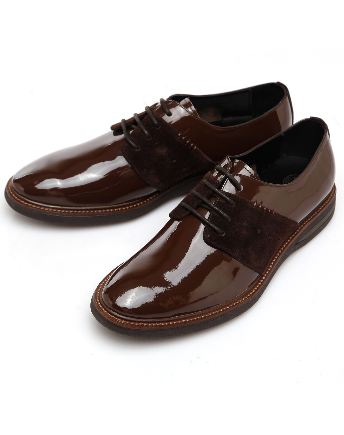 Oceania Roo-大洋洲袋鼠男款棕色牛皮个性拼