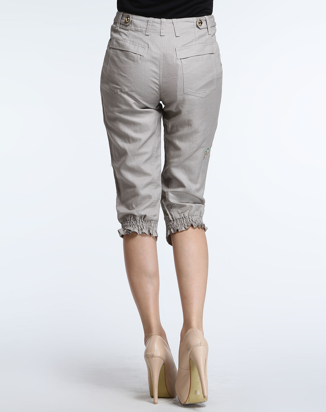 可可尼cocoon&秋水伊人混合中灰色绣花针织