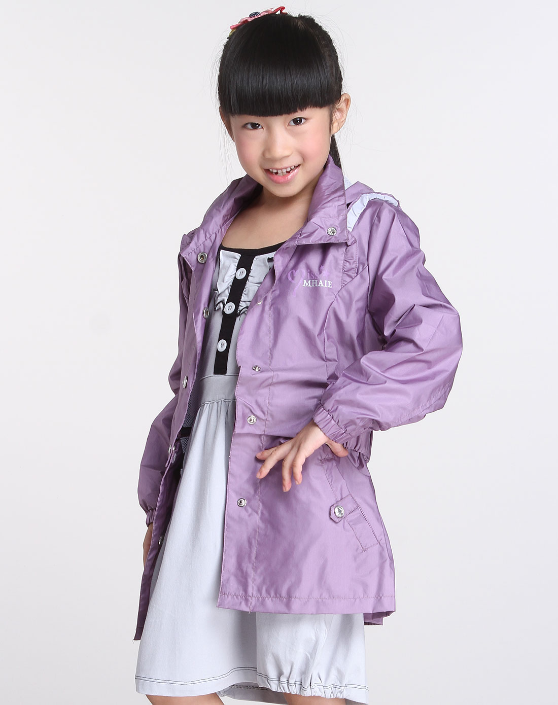 -haie男女童女童深粉紫蓝女童两穿长/<em>短外套</em>M