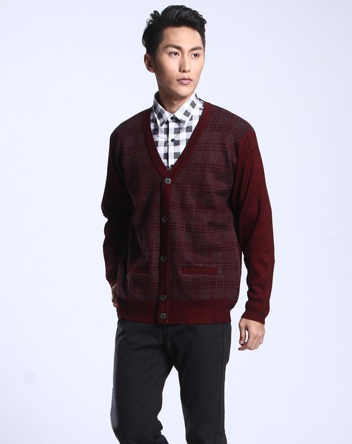 昊意<em>暗红色</em>时尚长袖针织<em>开衫</em>_唯品会名牌时尚