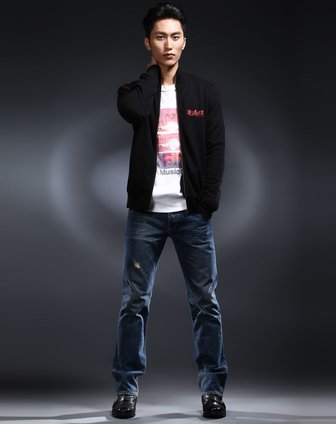 lee黑色时尚立领长袖外套lmw005t04k99