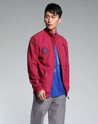 <em>阿迪达斯adidas</em>暗玫红色<em>针织</em>长袖<em>外套</em>p85401