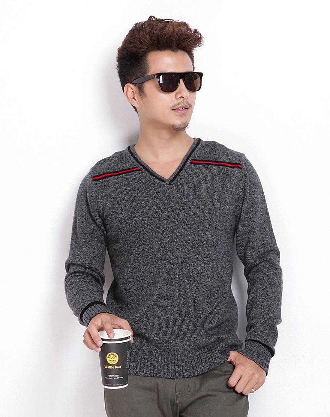 韩都衣舍HSTYLE男士<em>毛衣</em>QZ2003-中灰_<em>唯品会</em>