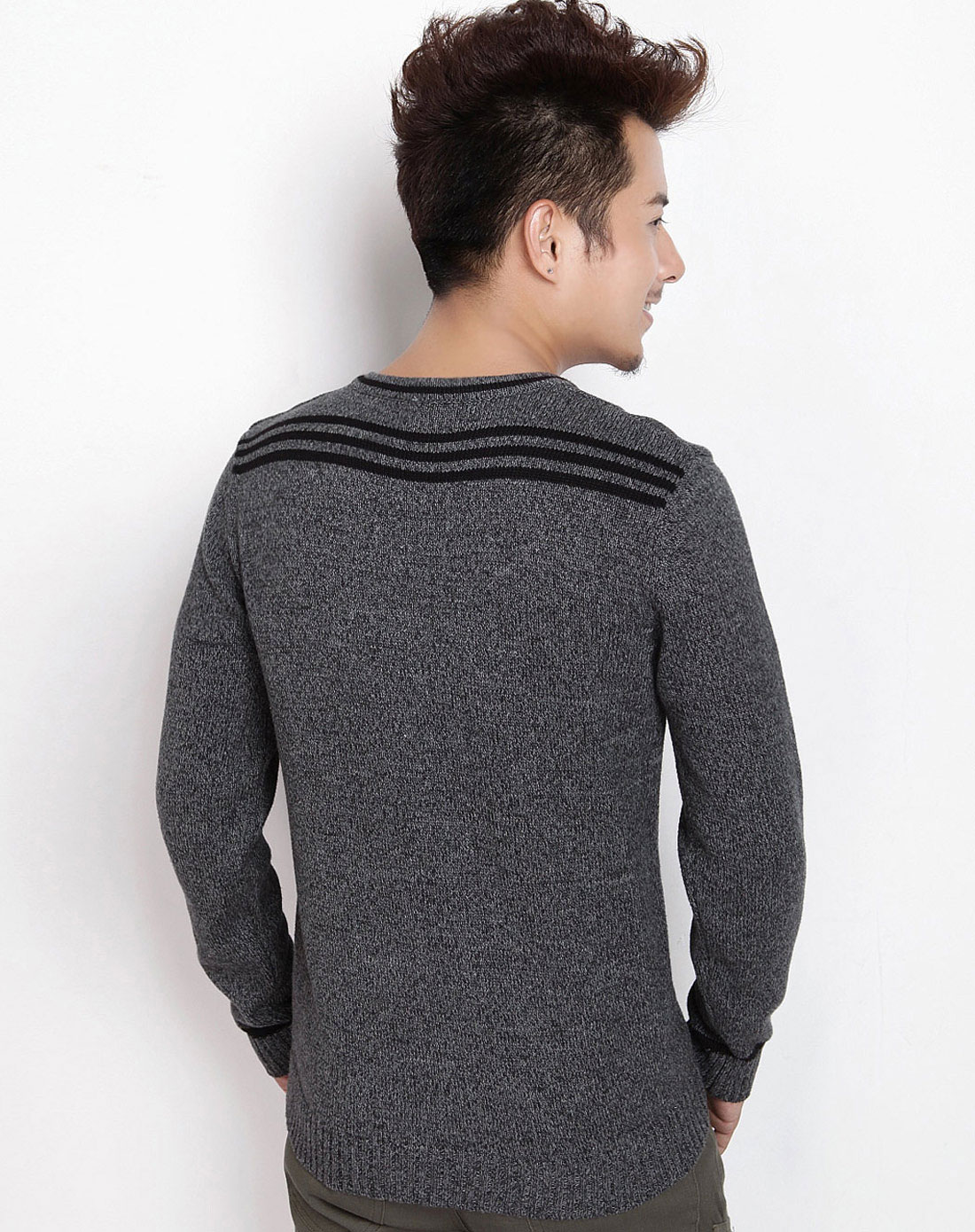 韩都衣舍hstyle男士毛衣qz2003-中灰