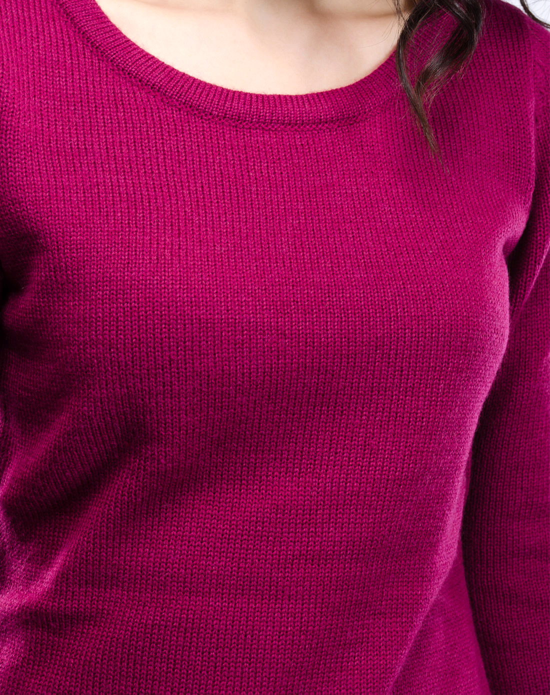 azino-<em>红</em>紫色ol<em>圆领毛衣</em>2a1350