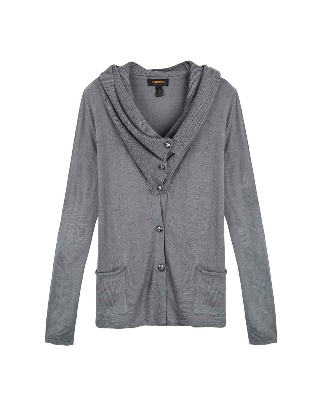 旗下品牌OTHER MIX 女款灰色堆堆领<em>女毛衣</em>带