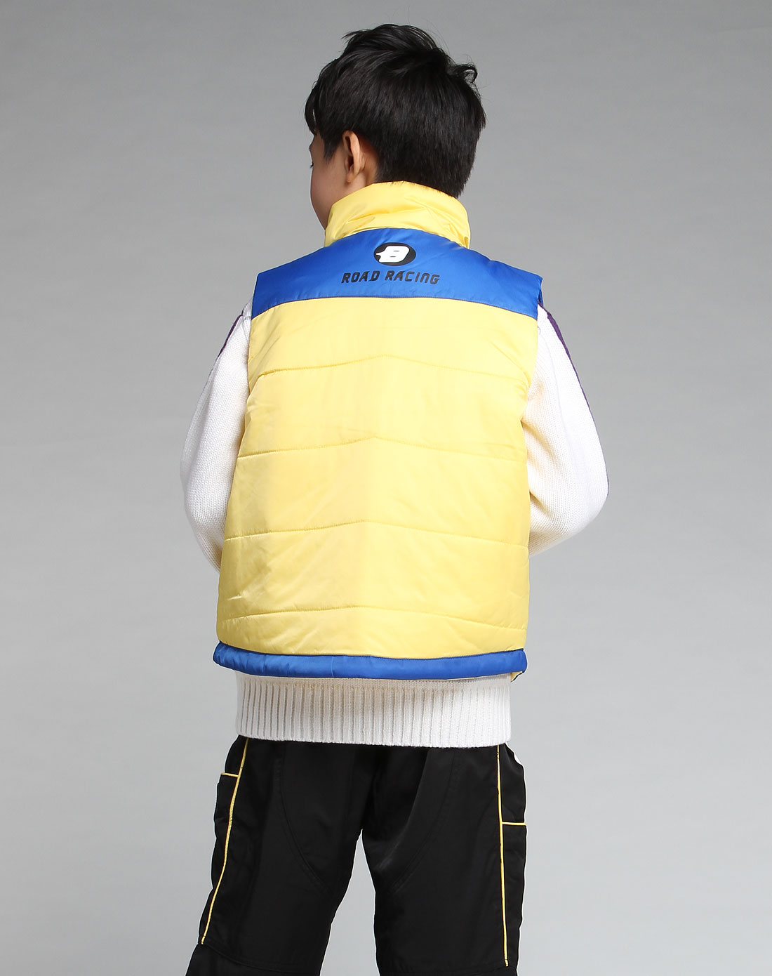 <em>巴布豆</em>BOBDOG男女<em>童男童</em>蓝黄色活力棉<em>马甲</em>