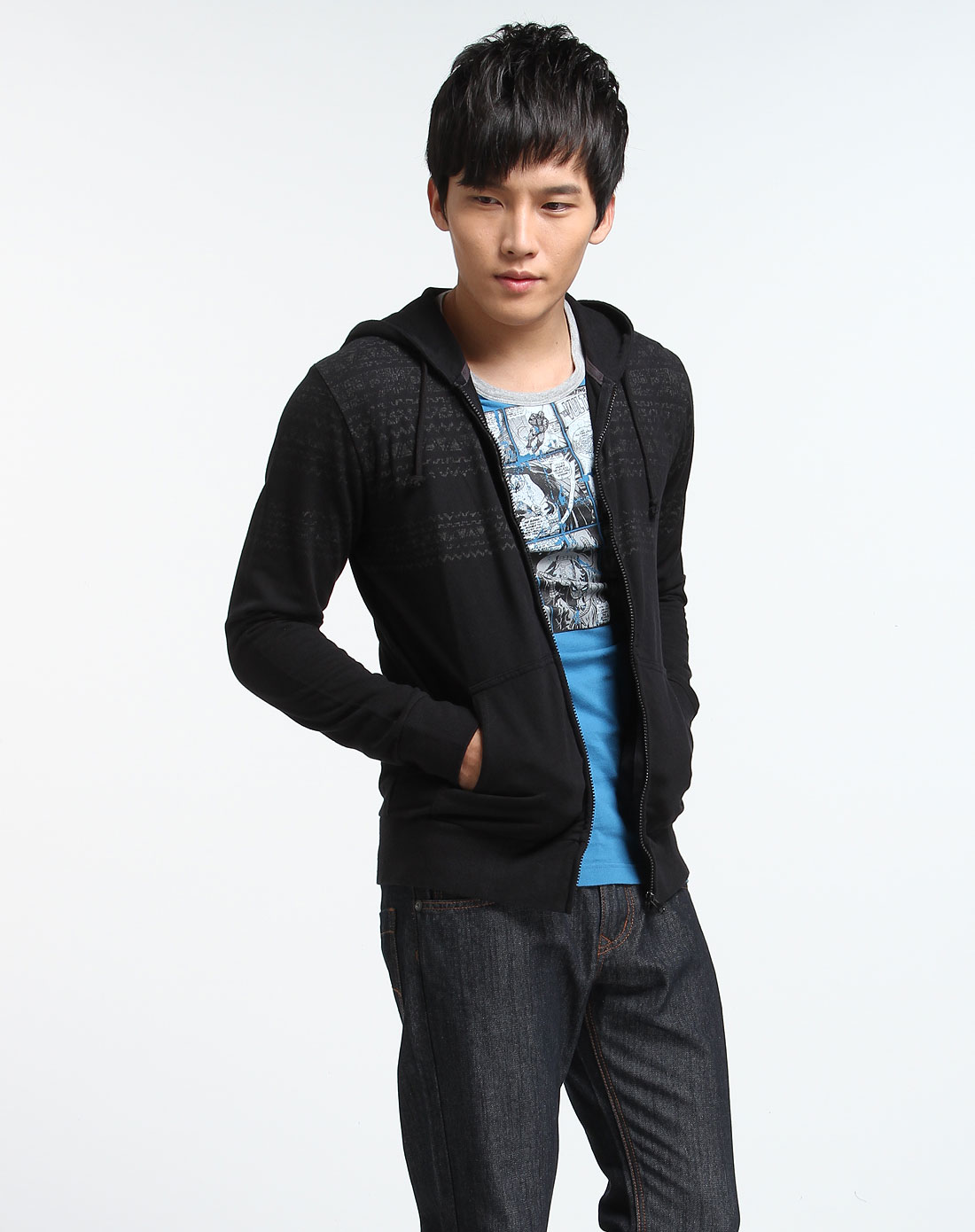 生活几何SAMUEL&KEVIN男<em>女</em>装男款<em>黑色印</em>