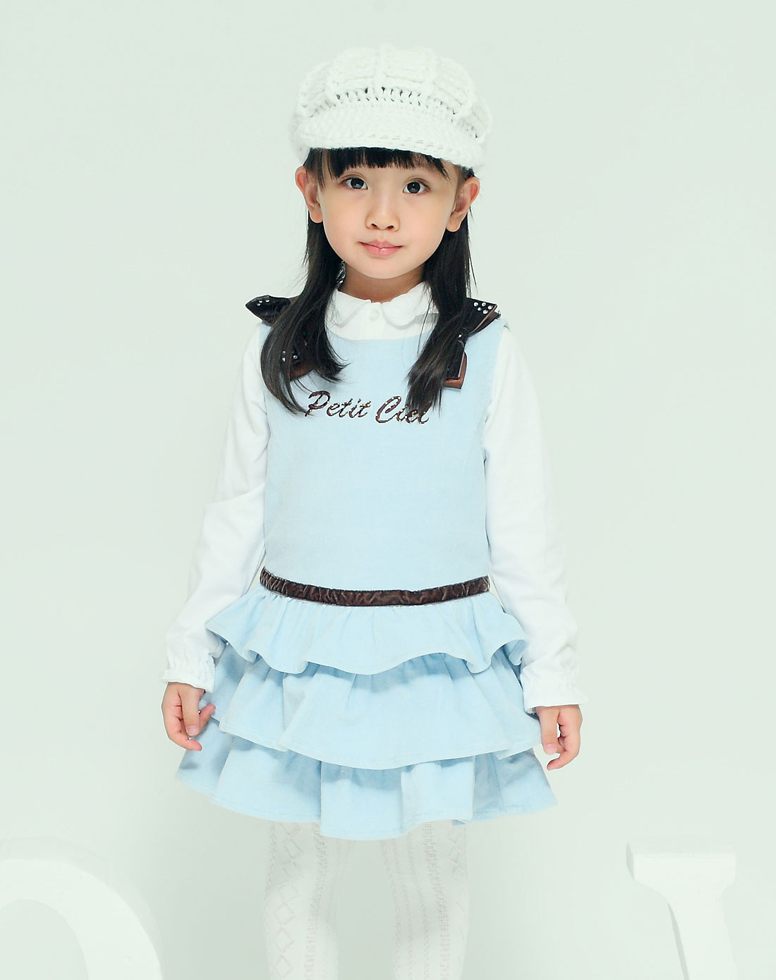 普希尔PETIT CIEL男女童<em>女童蓝色连衣裙</em>GDF