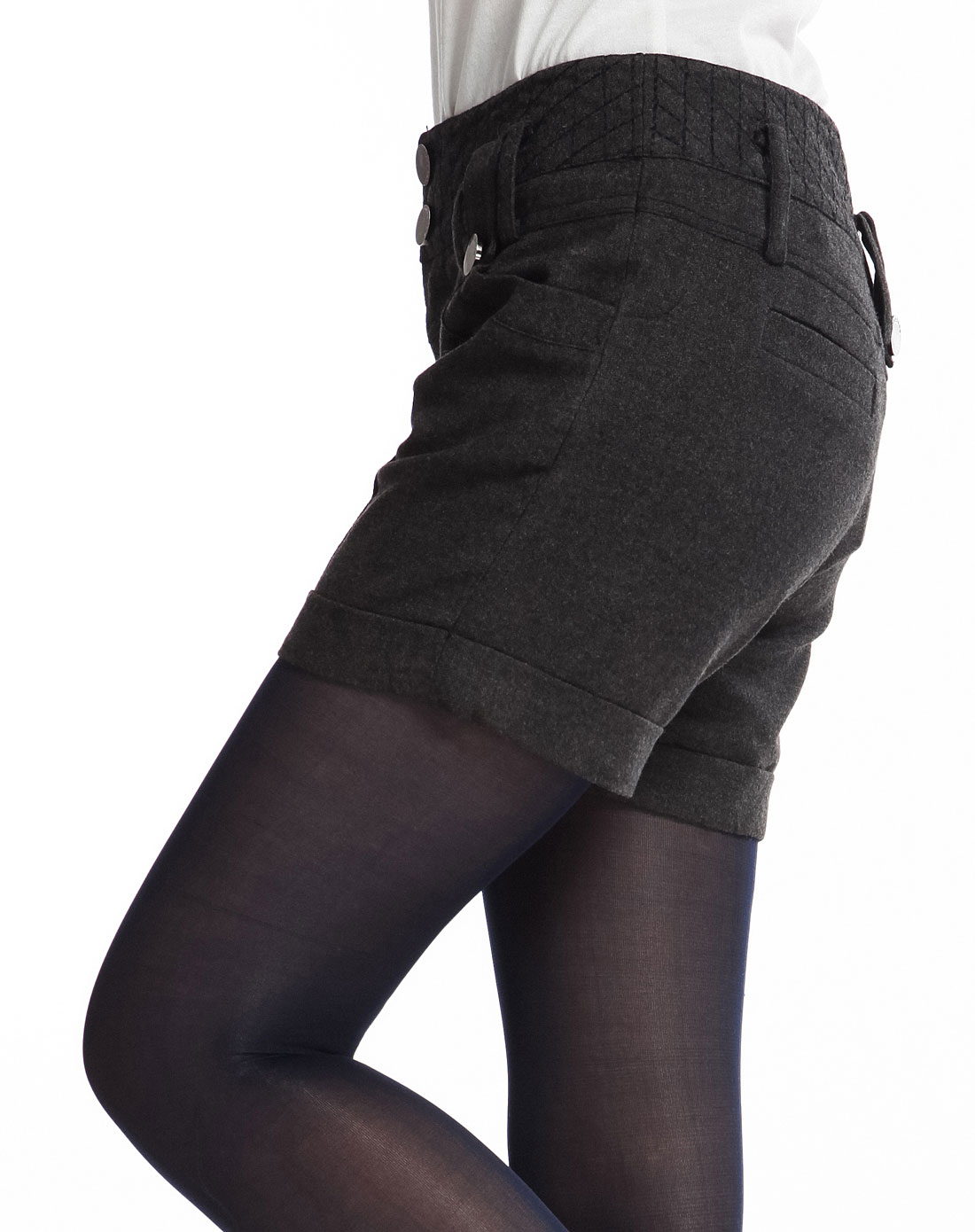 红袖Hopeshow深<em>灰色</em>冬款<em>短裤</em>H7101604深灰