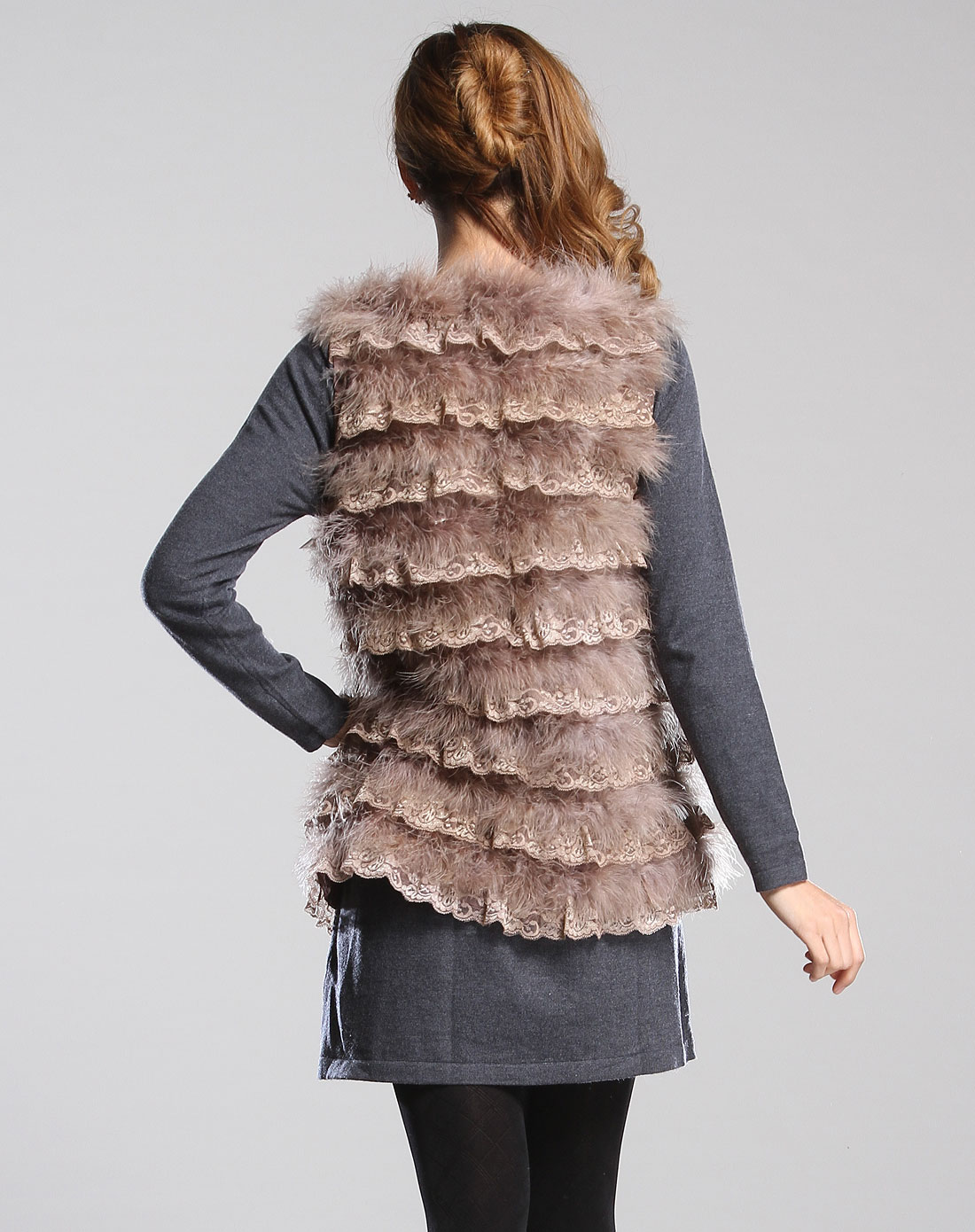 shish咖色蕾丝<em>时尚马甲</em>281701-670