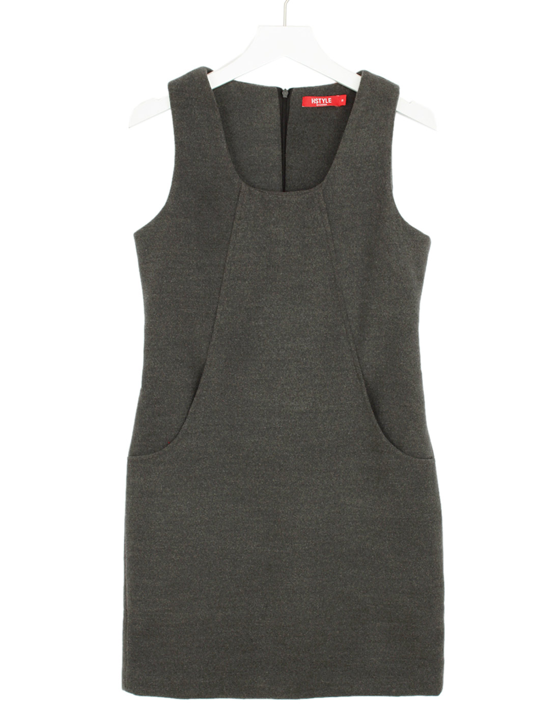 衣舍HSTYLE女下装专场纯色毛呢<em>背心连衣裙</em>H
