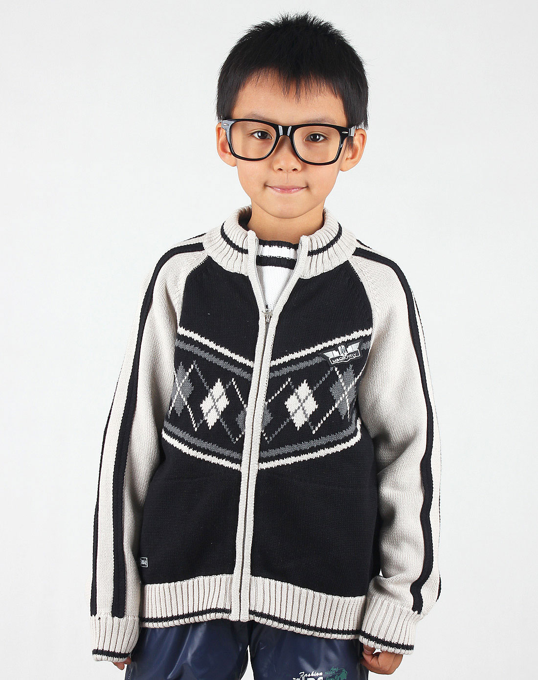 M&Q男女童男童木炭黑<em>毛衣外套</em>MJQ8404905