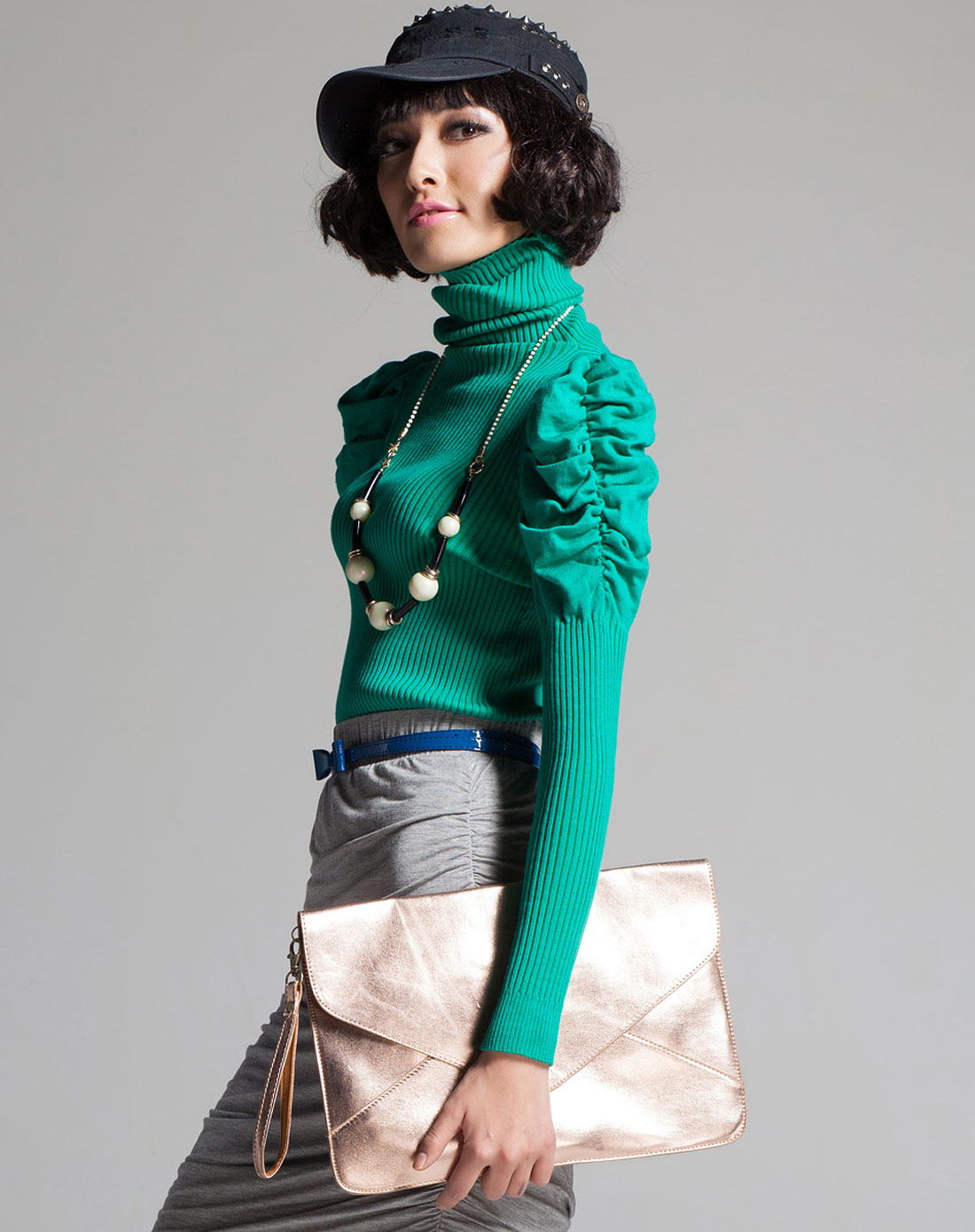 七格格旗下品牌OTHER MIX <em>翠绿色高领</em>修身毛