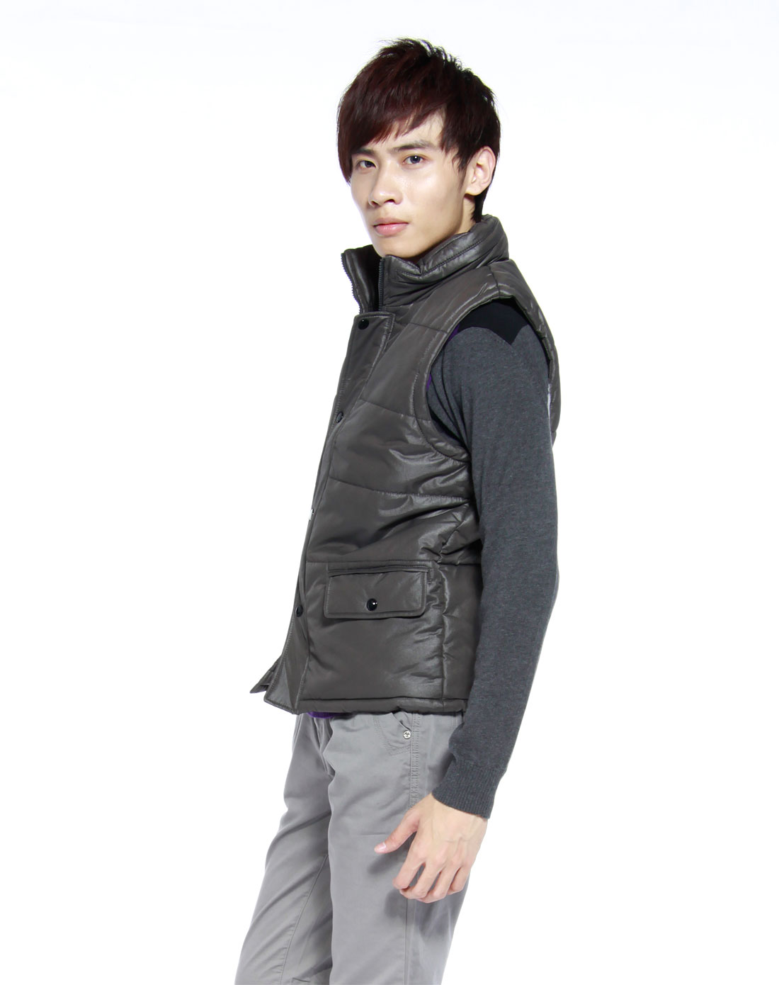 灰色时尚马甲_森马-男装特价1-4.1折