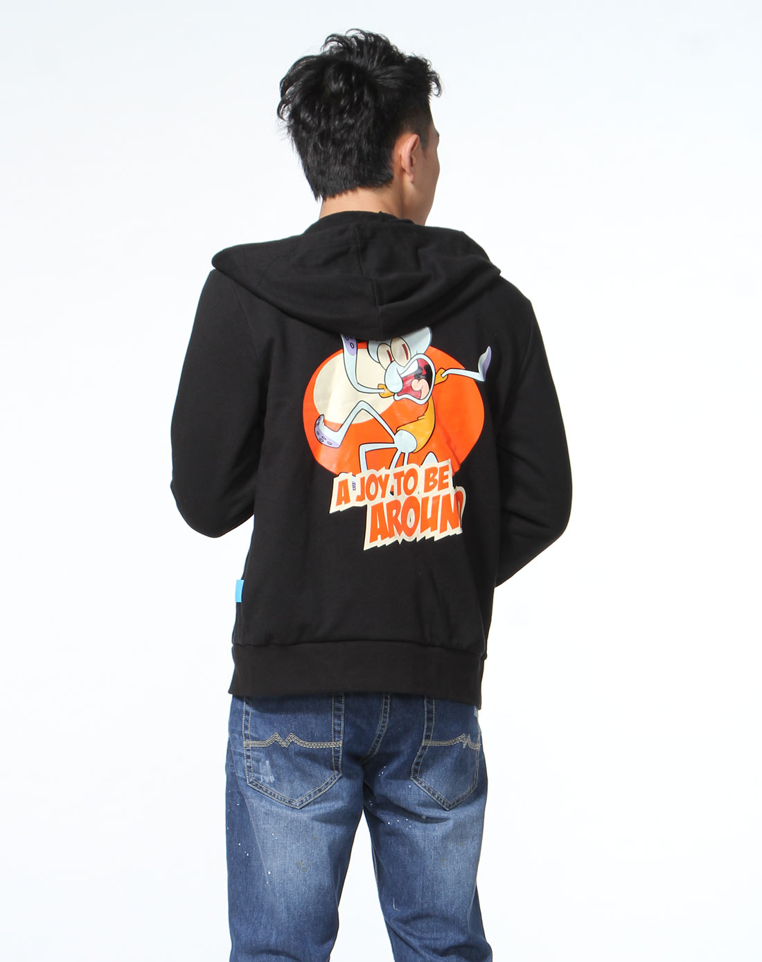 美特斯邦威Metersbonwe黑色海绵<em>宝宝</em>印花<em>连帽</em>