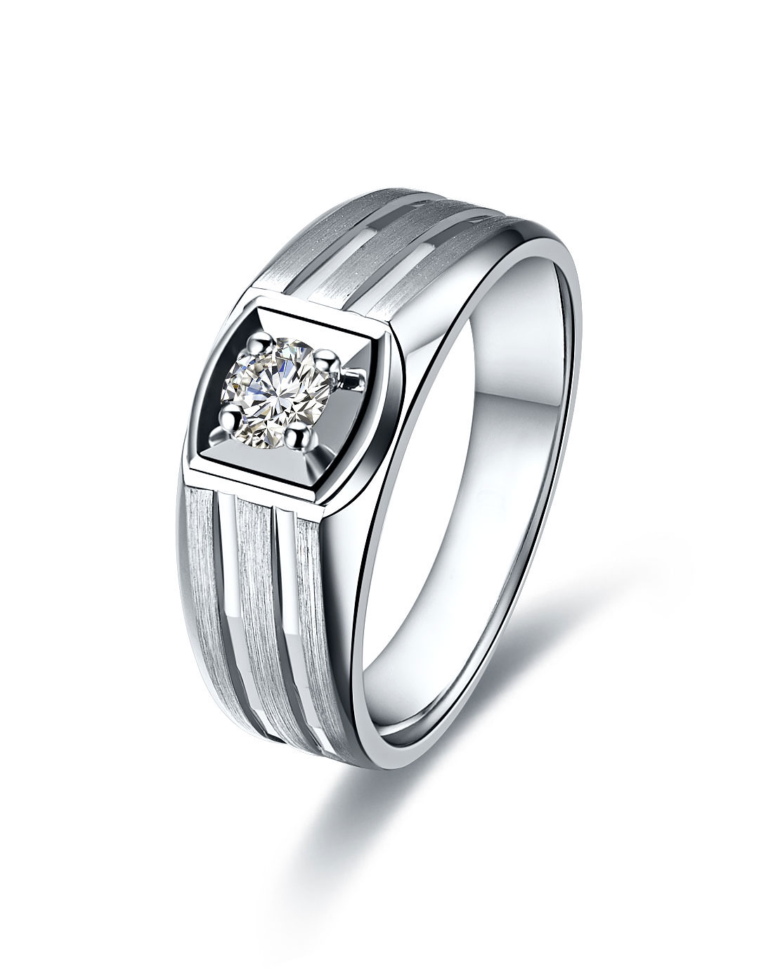 爱度DOIDO珠宝专场白18K金32分 钻石男 戒(重