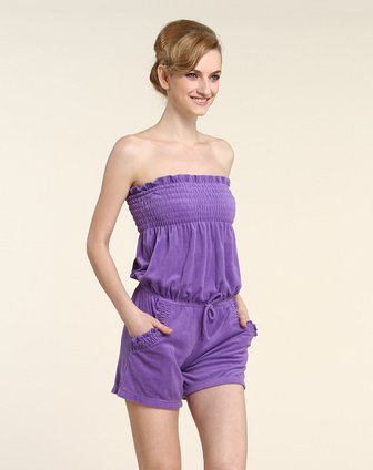 爱慕集团<em>内衣</em>男女IMI <em>女款</em>紫色抹胸连体<em>短裤</em>IM