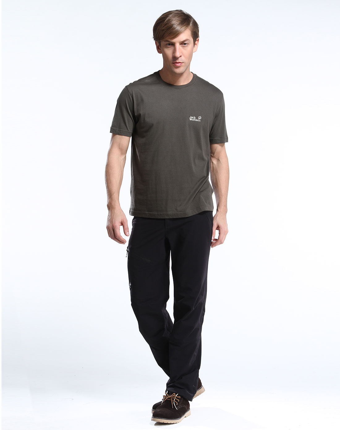 狼爪<em>JackWolfskin</em>户外男<em>女装</em>男款深灰色简约舒