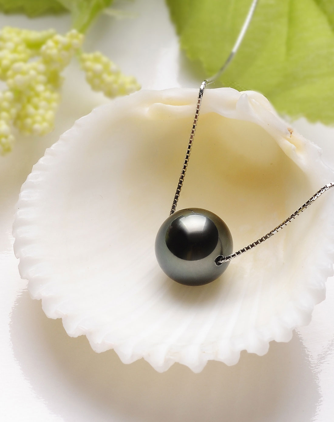睿祥贵重开心时刻白18K金项链镶AAA级9-10MM大溪地黑珍珠吊坠-HZD33LKQHZD0033_唯品会
