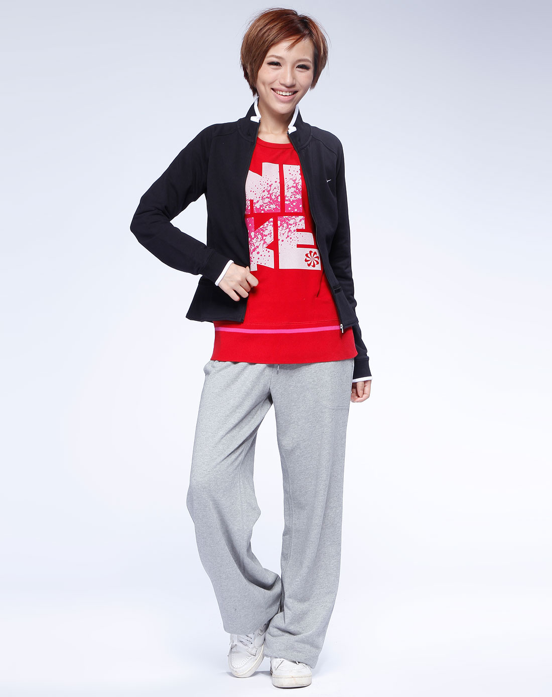 <em>耐克NIKE</em>女款<em>黑色</em>长袖针织<em>外套</em>364458-010_