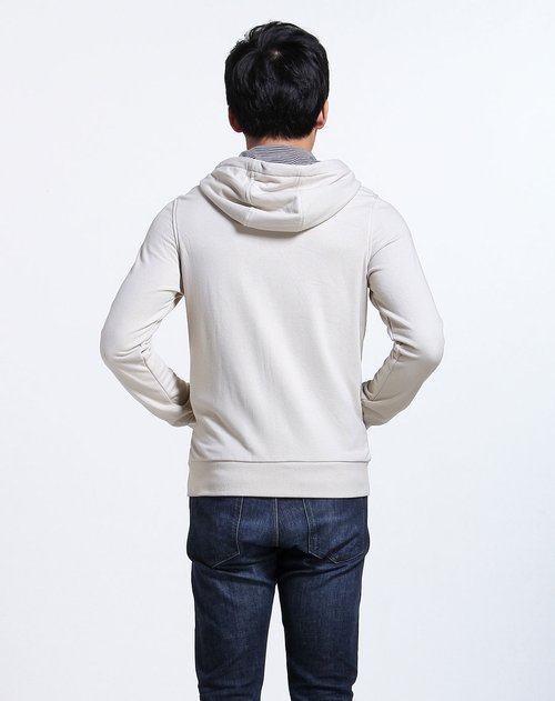 东方骆驼 连帽印数字浅卡其色长袖卫衣