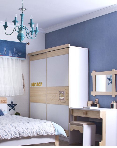 多喜爱aok家具100纷系列冰河世纪带相框1.2米趟门衣柜