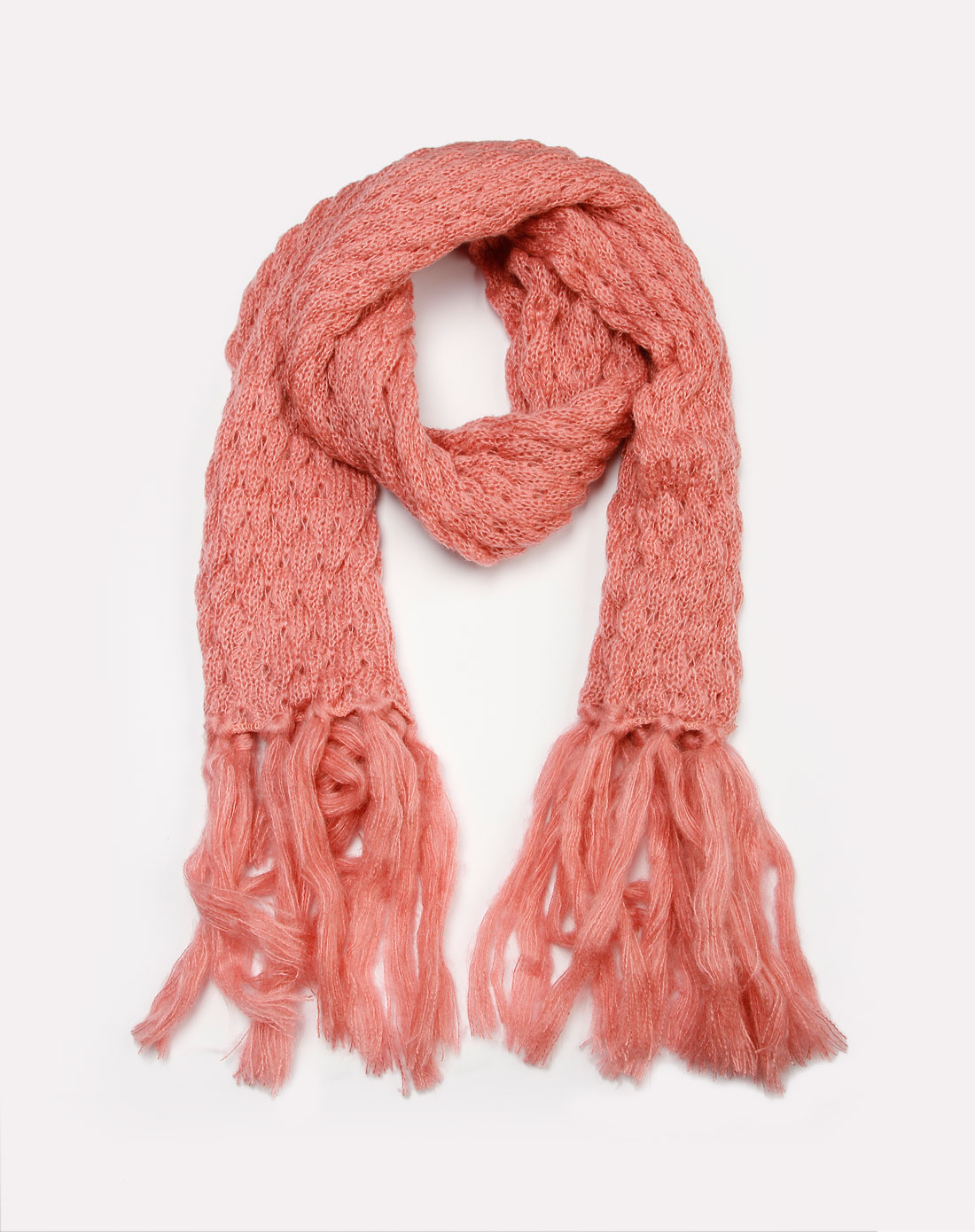 > 女款粉色菠萝蜜围巾