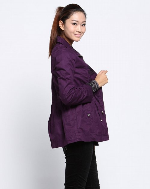 女款紫色休闲简约长袖外套_mickey mouse米奇女装_唯品会中国最大名牌