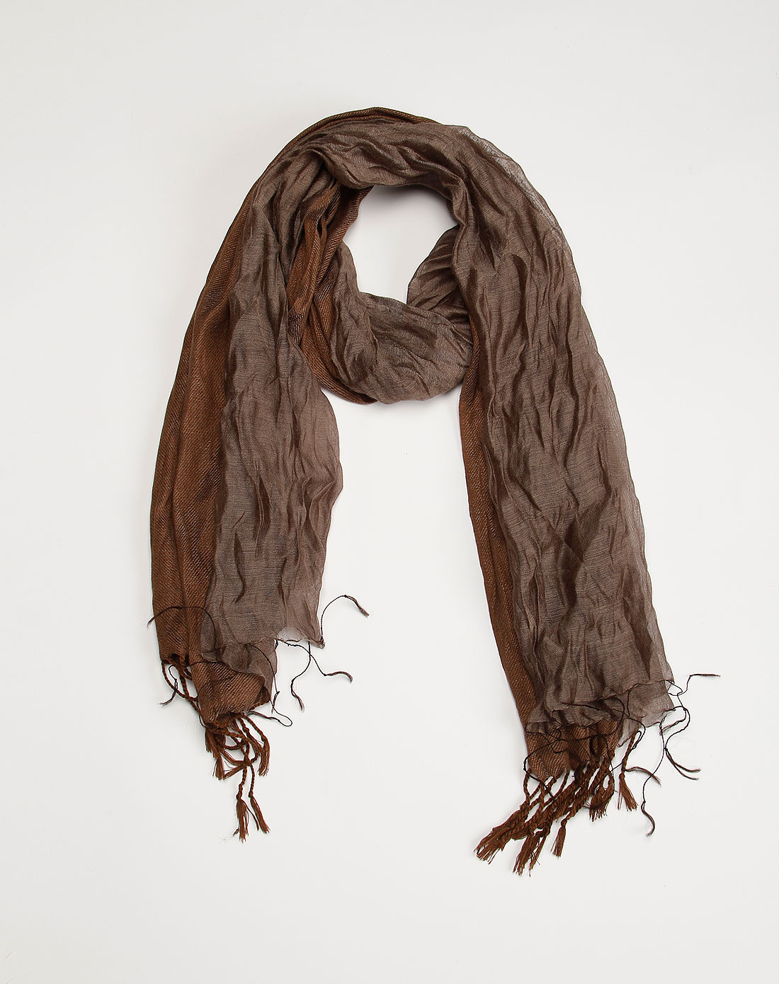 l2男款咖啡色褶皱围巾