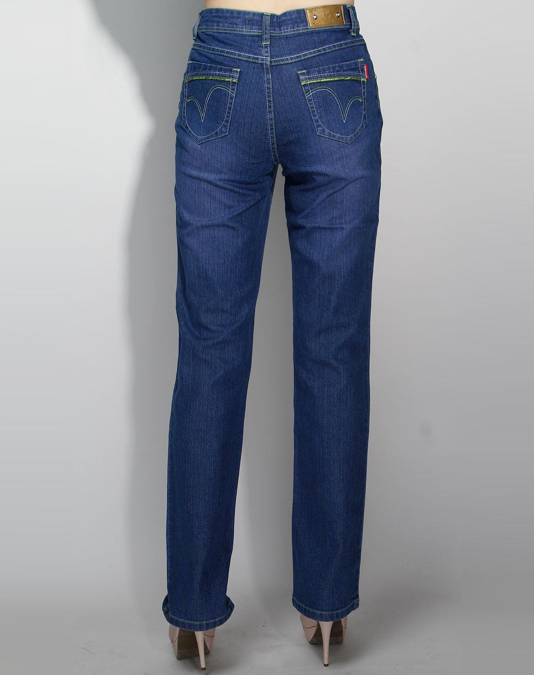 旗牌王kipone女装深蓝色个性休闲牛仔长裤